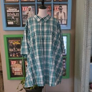 Harbor Bay Teal Plaid Button-Up Shirt